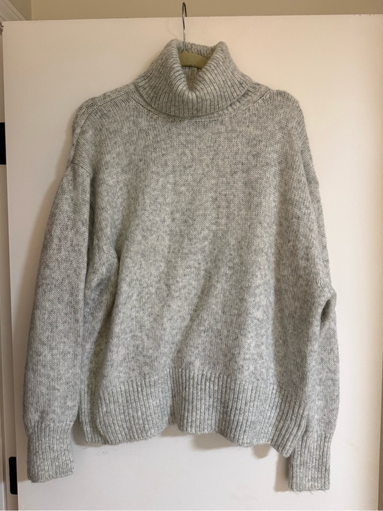 Zara Sweaters - Zara High Collar Knit Sweater in Light Gray